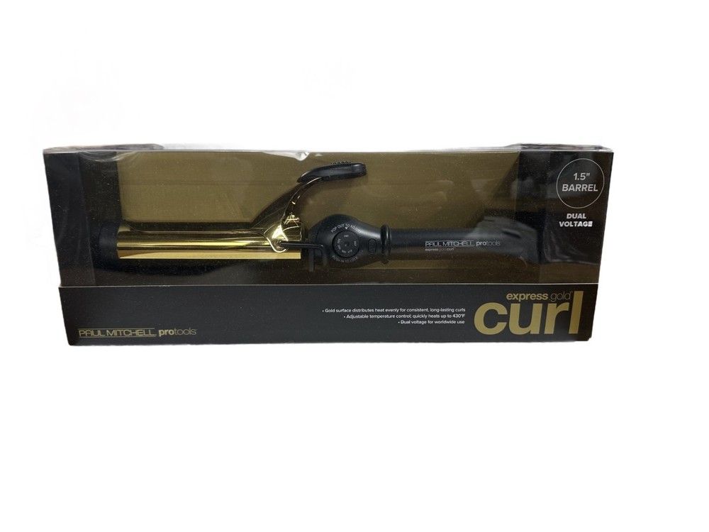 Paul Mitchell Protools Express Gold Curl Titanium Spring Curling Iron 1.5"