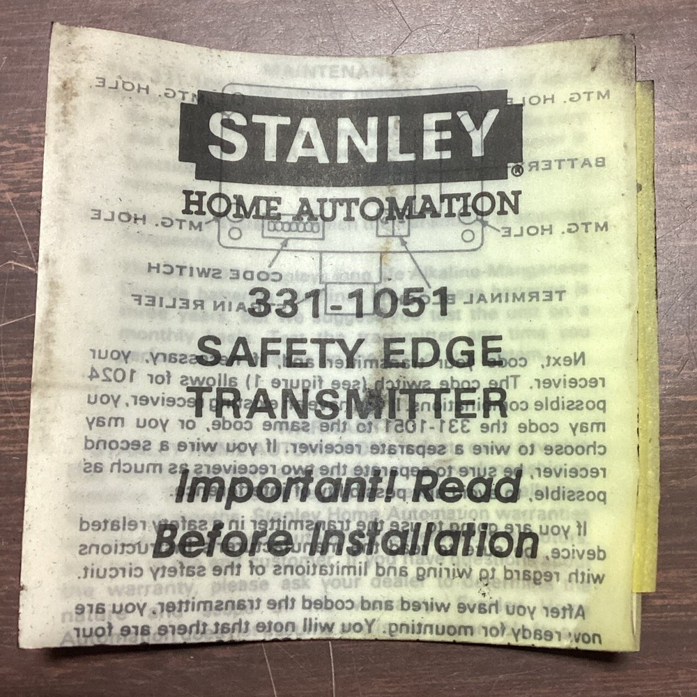 Stanley 1051 Gate Safety Edge Transmitter 331-1051