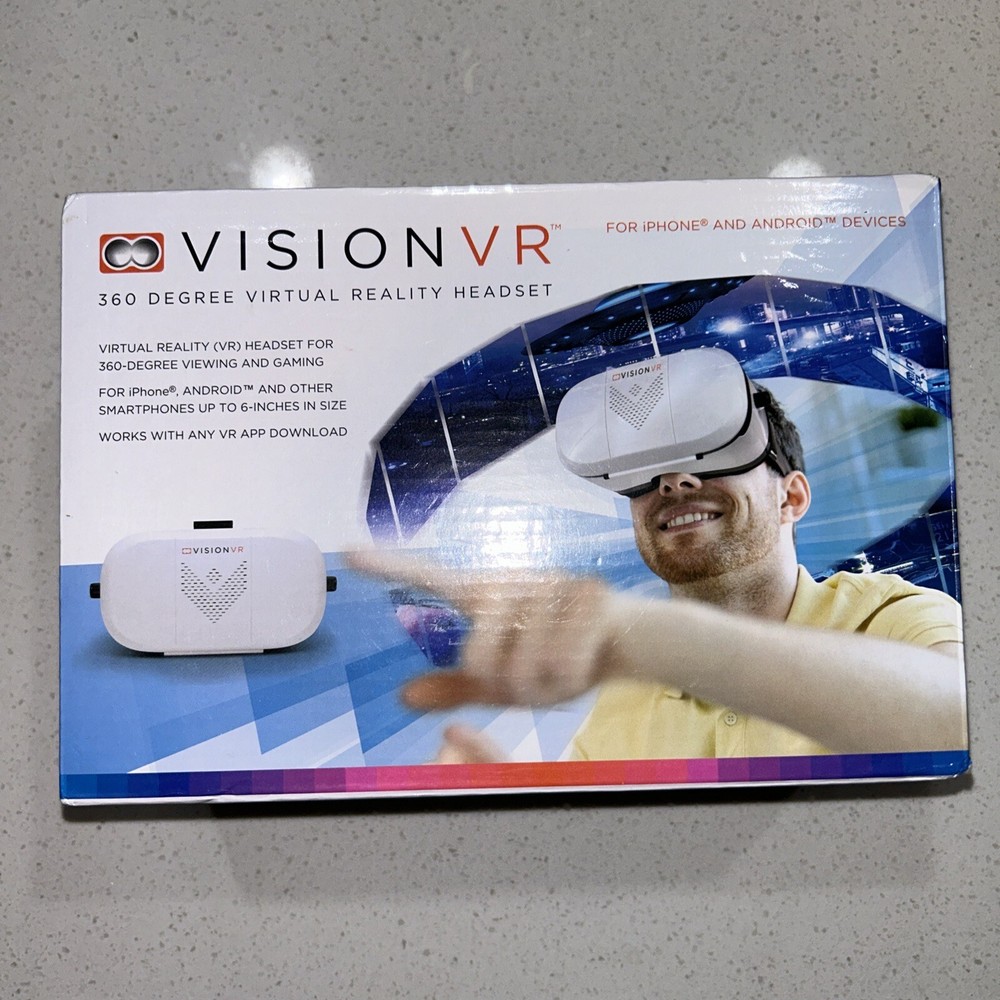 NEW VISION VR 360 DEGREE VIRTUAL REALITY HEADSET FOR iPHONE AND ANDROID DEVICES