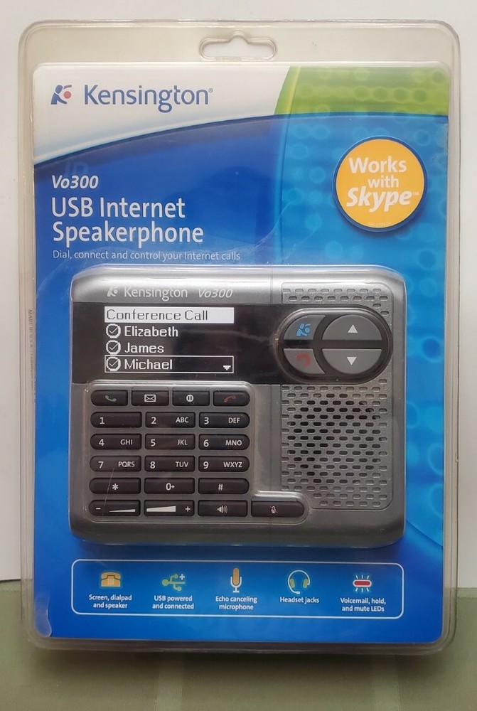 Kensington USB Internet Speakerphone Skype Vo300 NEW !