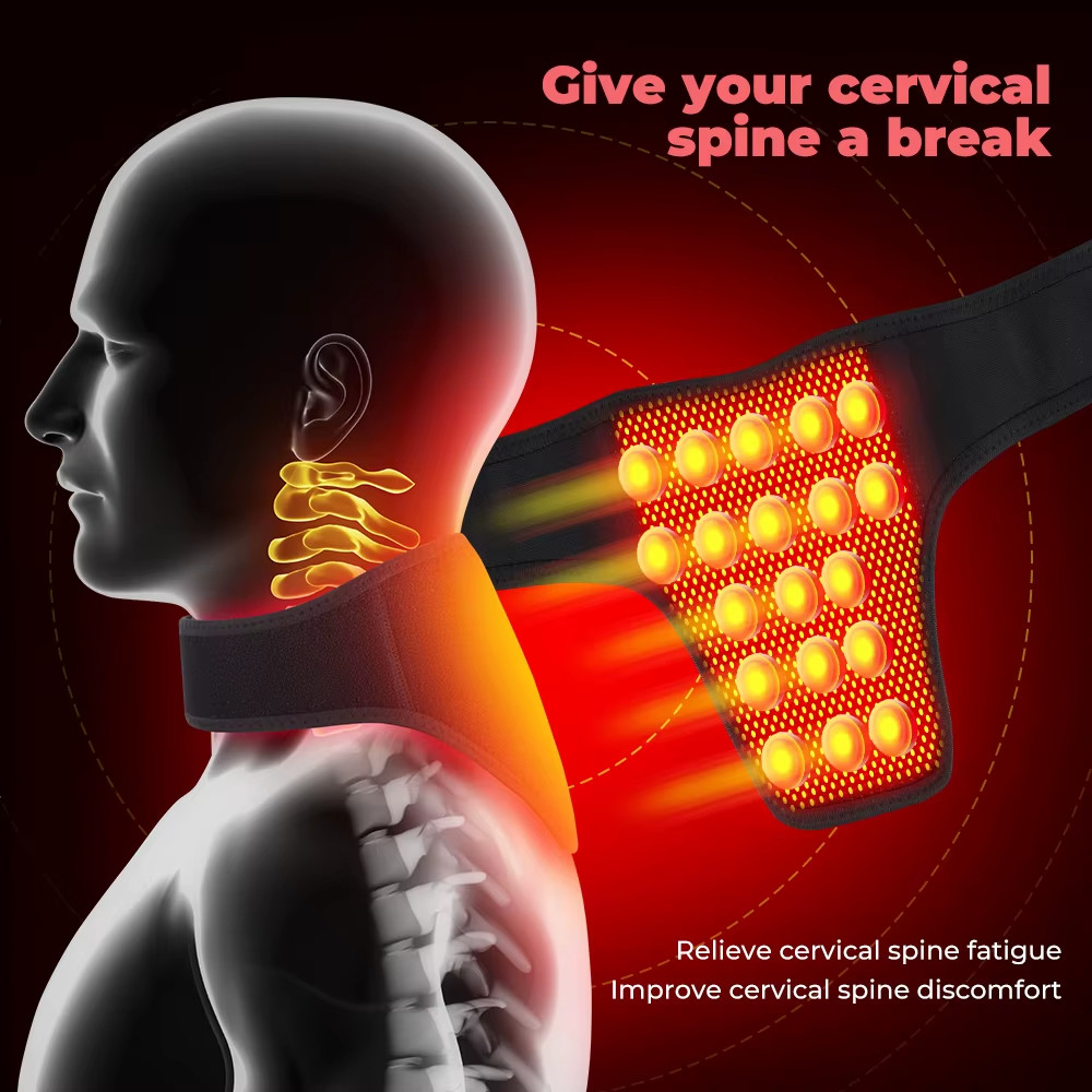 Heating Neck Protector Neck Warm Sleeve with 19PCS Magnet Hot Compress