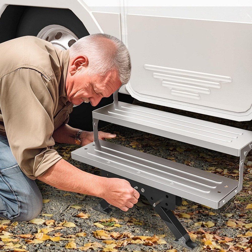 RV Foot Stabilizer Multi-Purpose Folding Step Stabilizer Camping Car Accessory