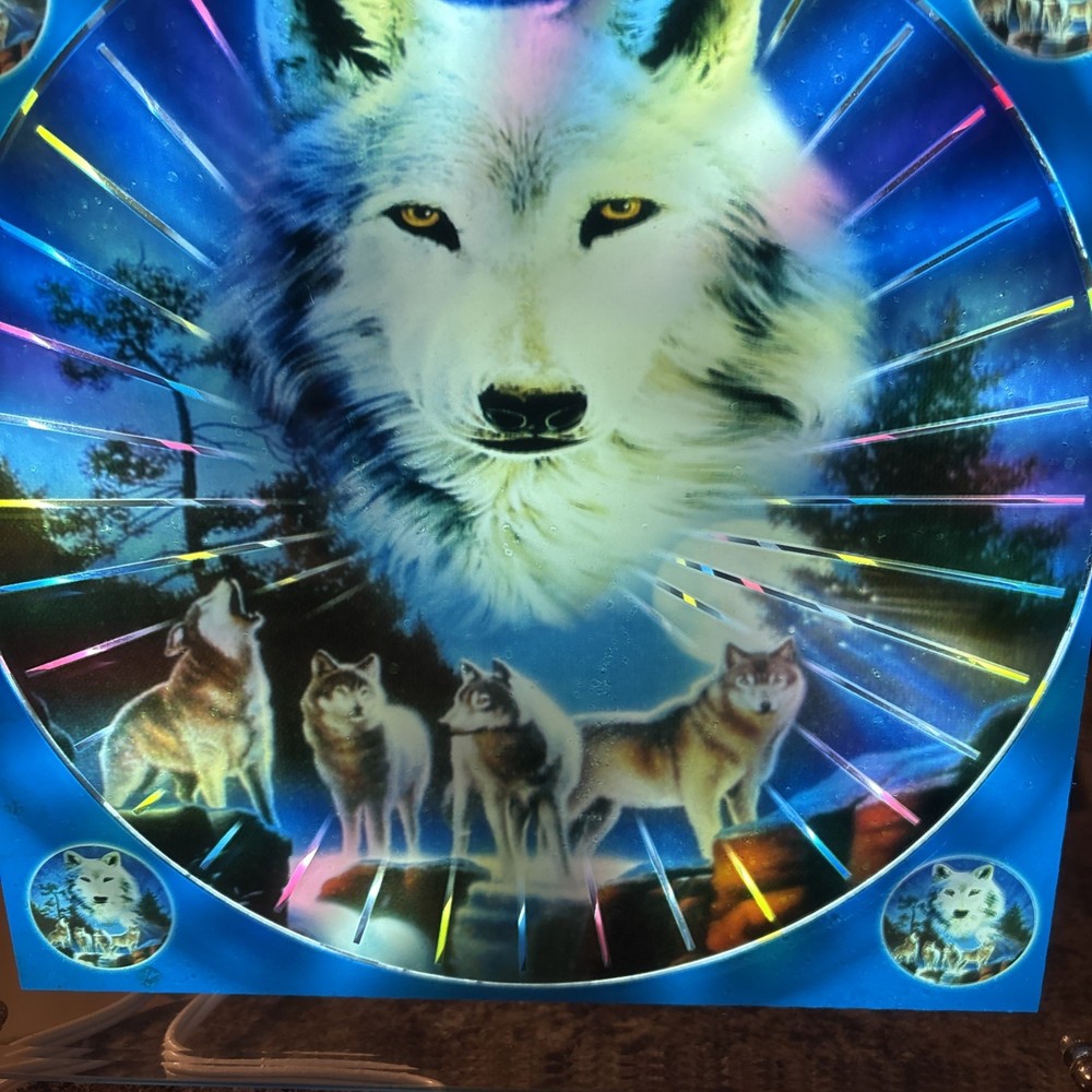 Vintage Wolf Mirror Motion Light. Plug In. Light Works/spinner When It Wants To
