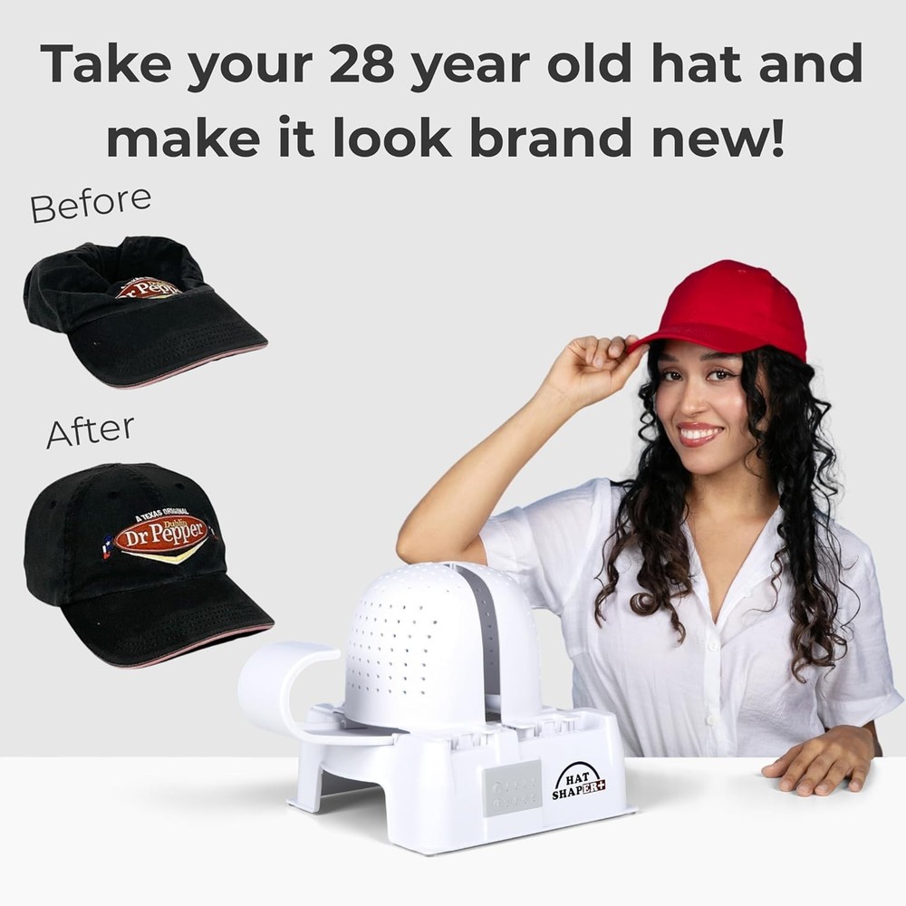 Hat Shaper Machine with Stiffening Spray – Adjustable Hat Care & Reshaping Devic