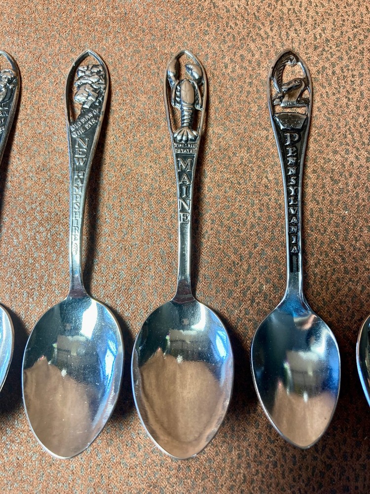 17 Stainless State Souvenir Spoons