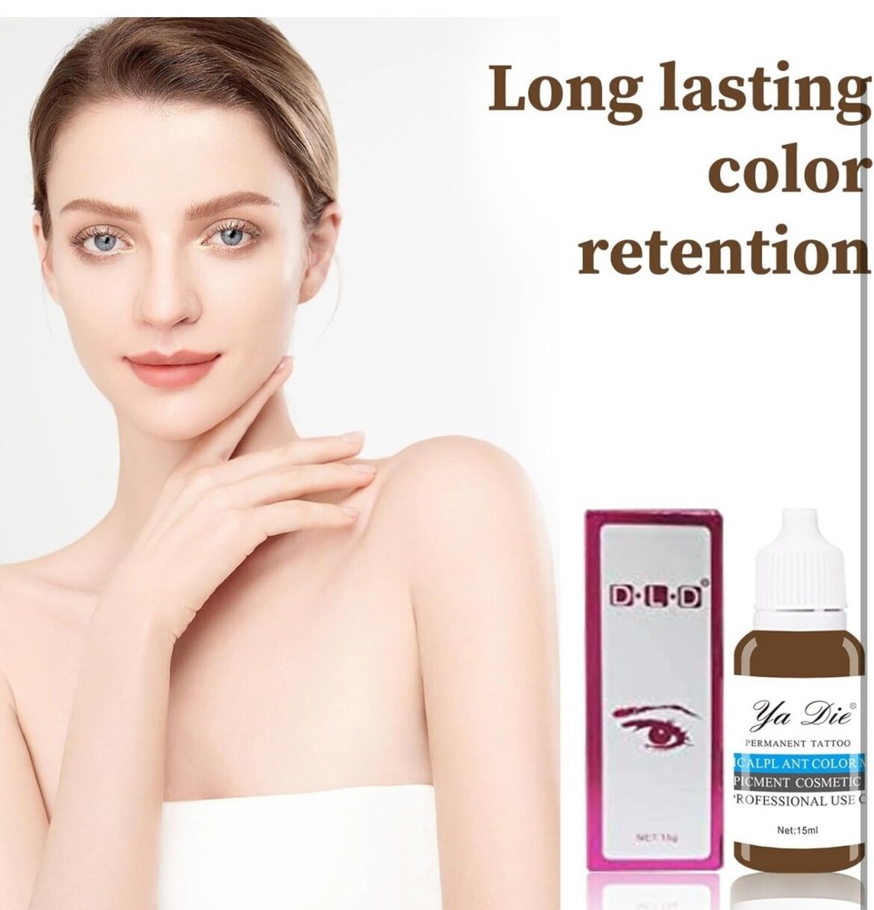 8 -Multi Color Tattoo Ink 15ml Bottles, Permanent Inks Eyebrow, Lips, Eye Makeup