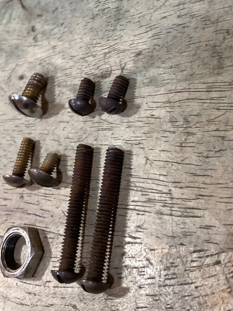 Coleman 609A Gas Iron - Misc Hardware - Screws and Nut - Rust on Some