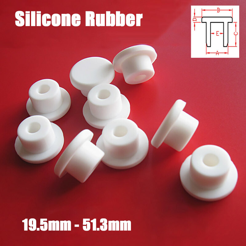 White Hole Plug Silicone Rubber Pipe Seal Round Plug Seal Bung End Cap Stopper