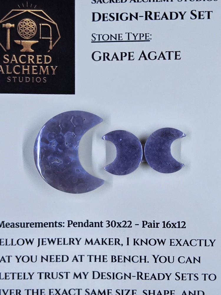 Crescent Moon - Grape Agate - Design-Ready Set