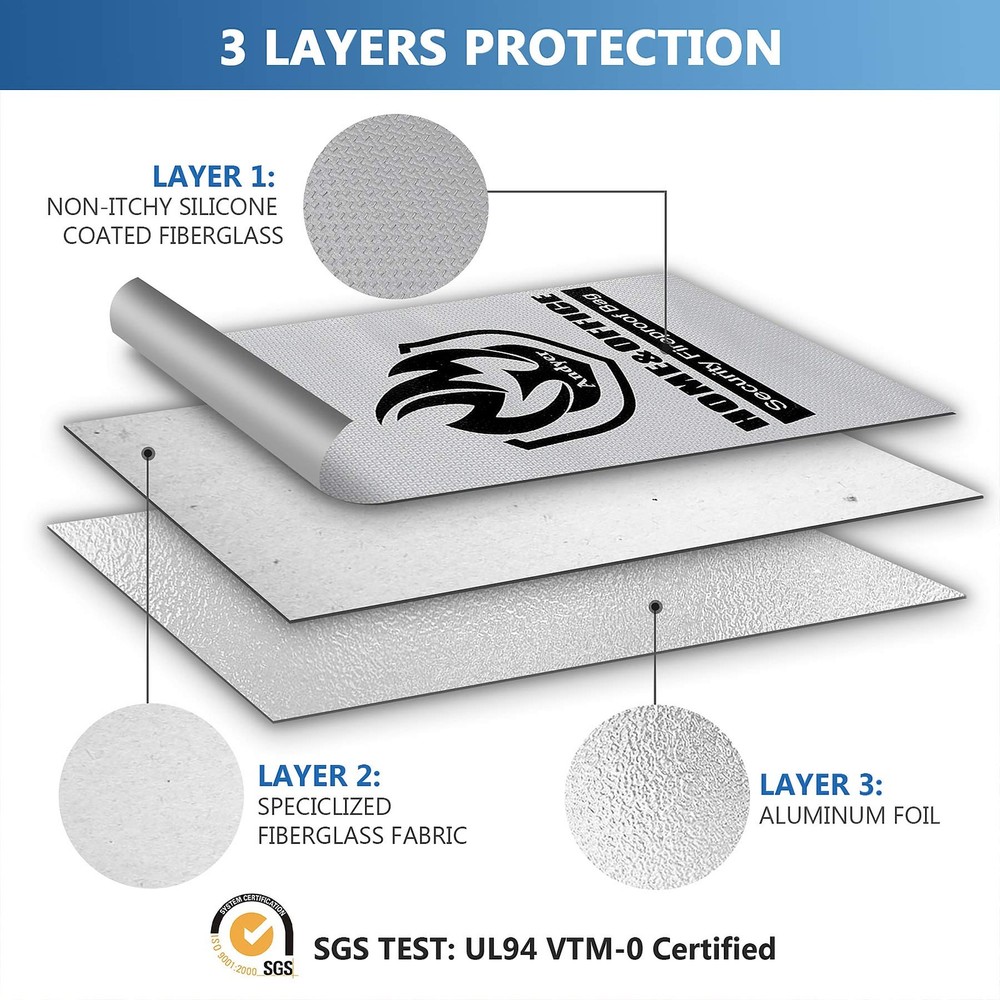 Upgraded Two Pockets Fireproof Document Bag (2000℉), 15”x 11”Waterproof Firep...