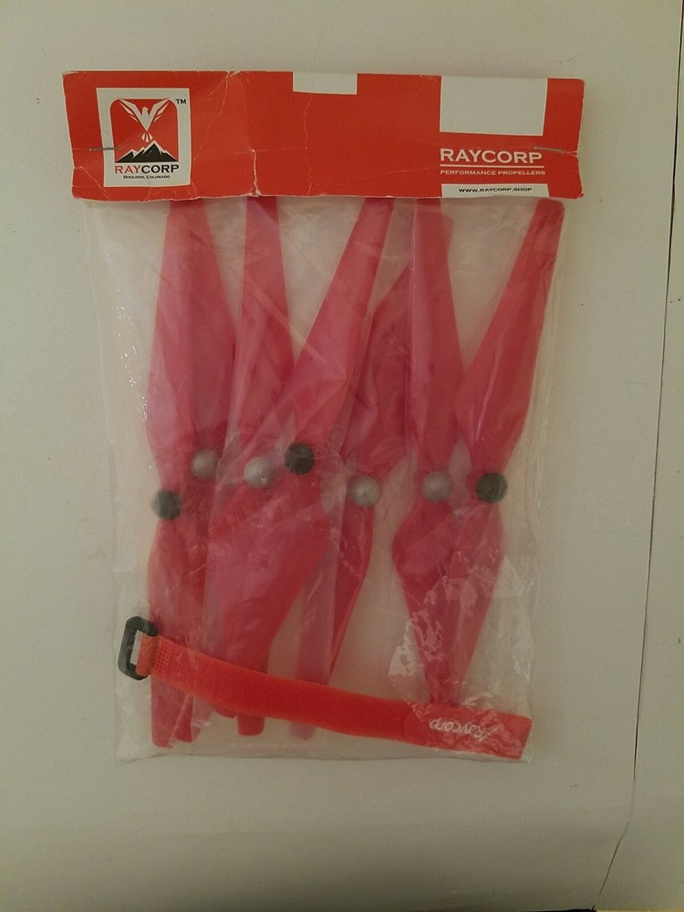 RayCorp 8 piece Performance Propellers 9450 Self Tightening w/ Battery Strap Red