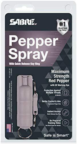 Sabre Red Pepper Spray with Quick Release Key Ring - Purple