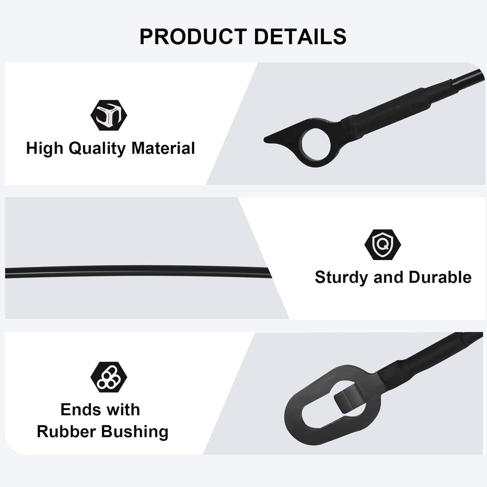 Pair Rear Tailgate Cables Lift Gate Support Straps Compatible with 1994-2002 Ram