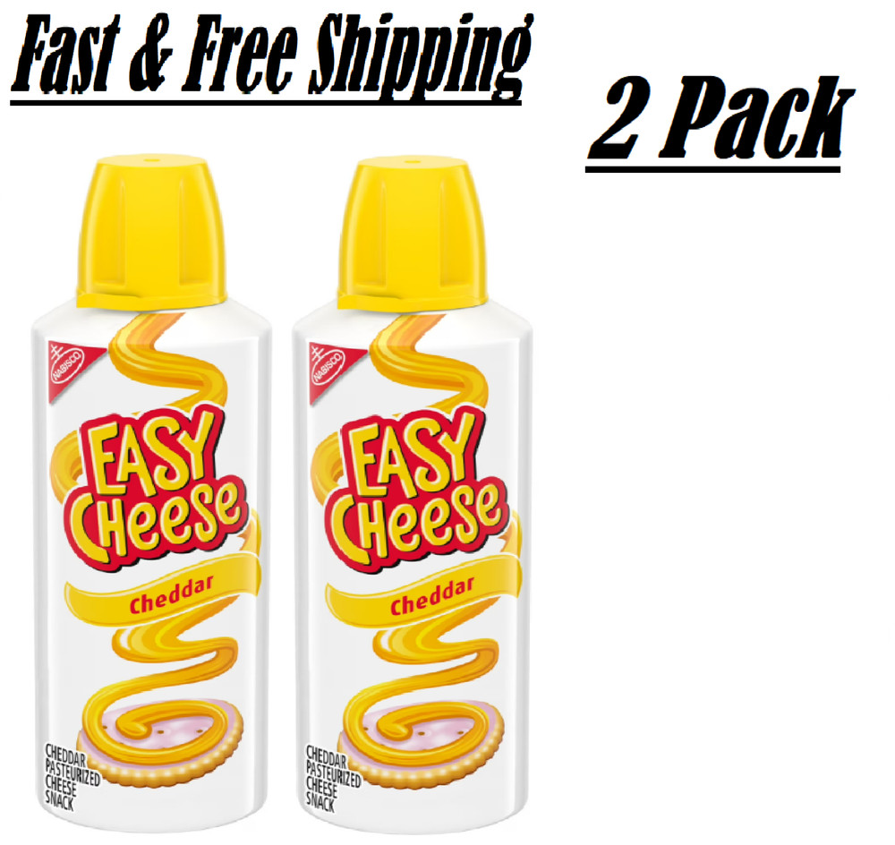 (2 pack) Easy Cheese Cheddar Cheese Snack, 8 oz