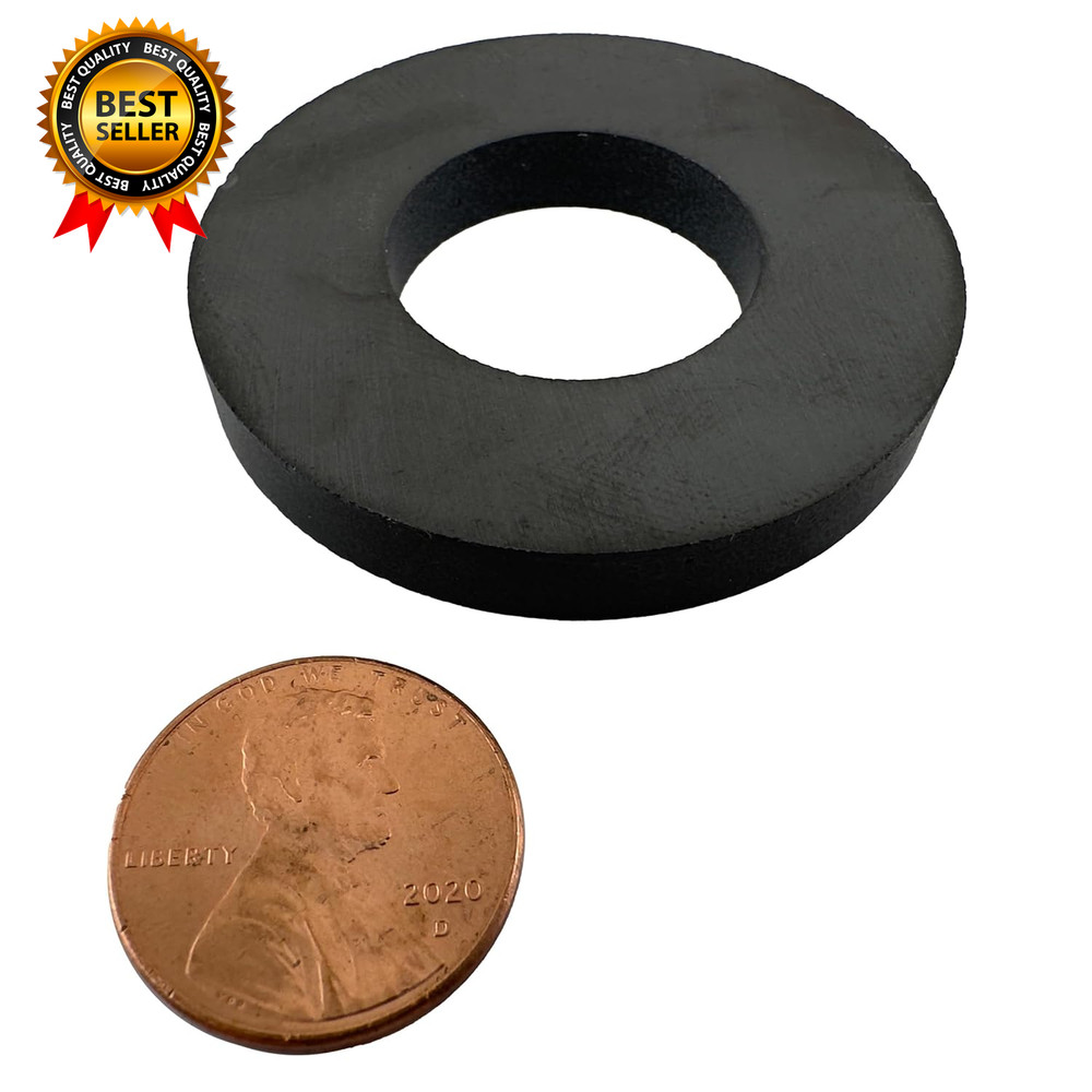 Ceramic Ring Magnets 1.75" Outer Diameter 0.865" Inner Diameter 0.225" Thick