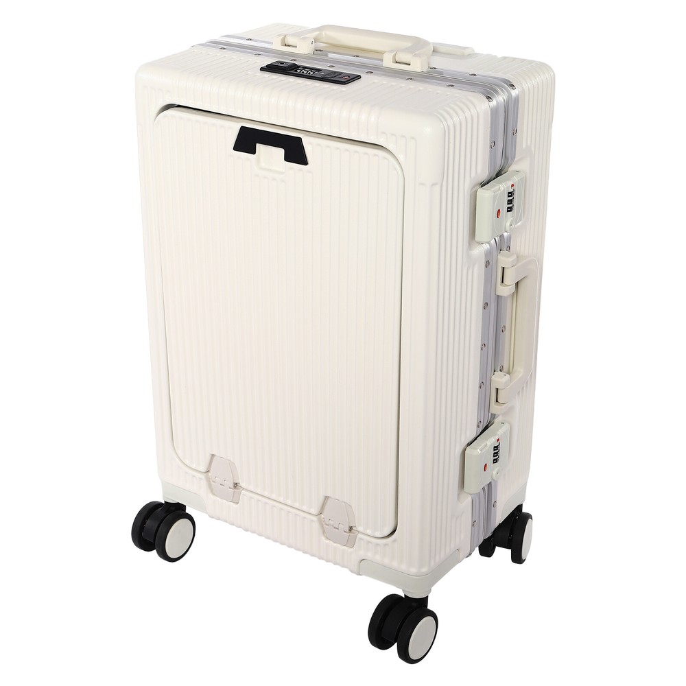 20" Front Opening Suitcase Boarding Cabin Suitcase Trolley Board Case Hard Shell