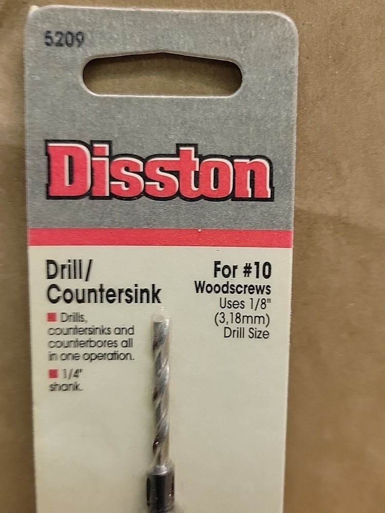 #10 Disston 5209 Drill / Countersink Screw Pilot Bit 1/4 Countersink NOS