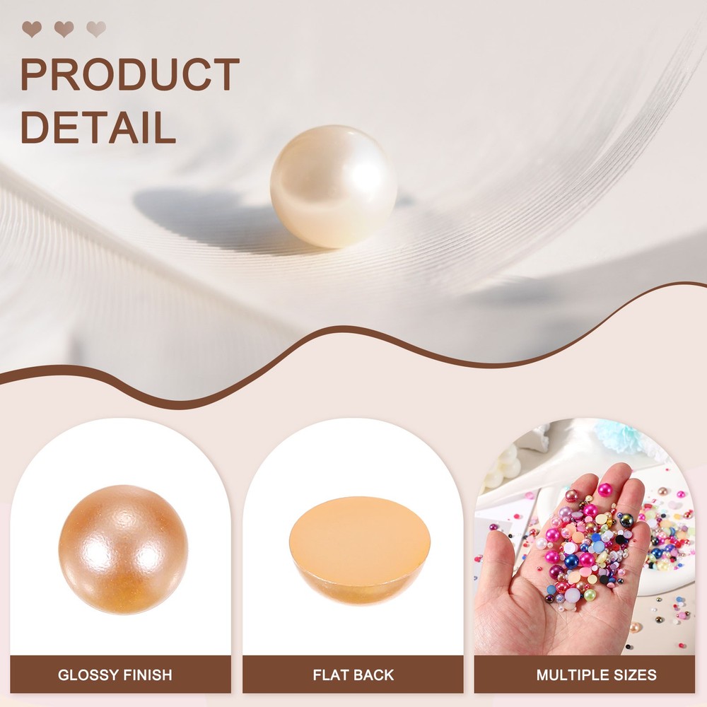 1000Pcs 2-10mm Mix Pearls, Champagne