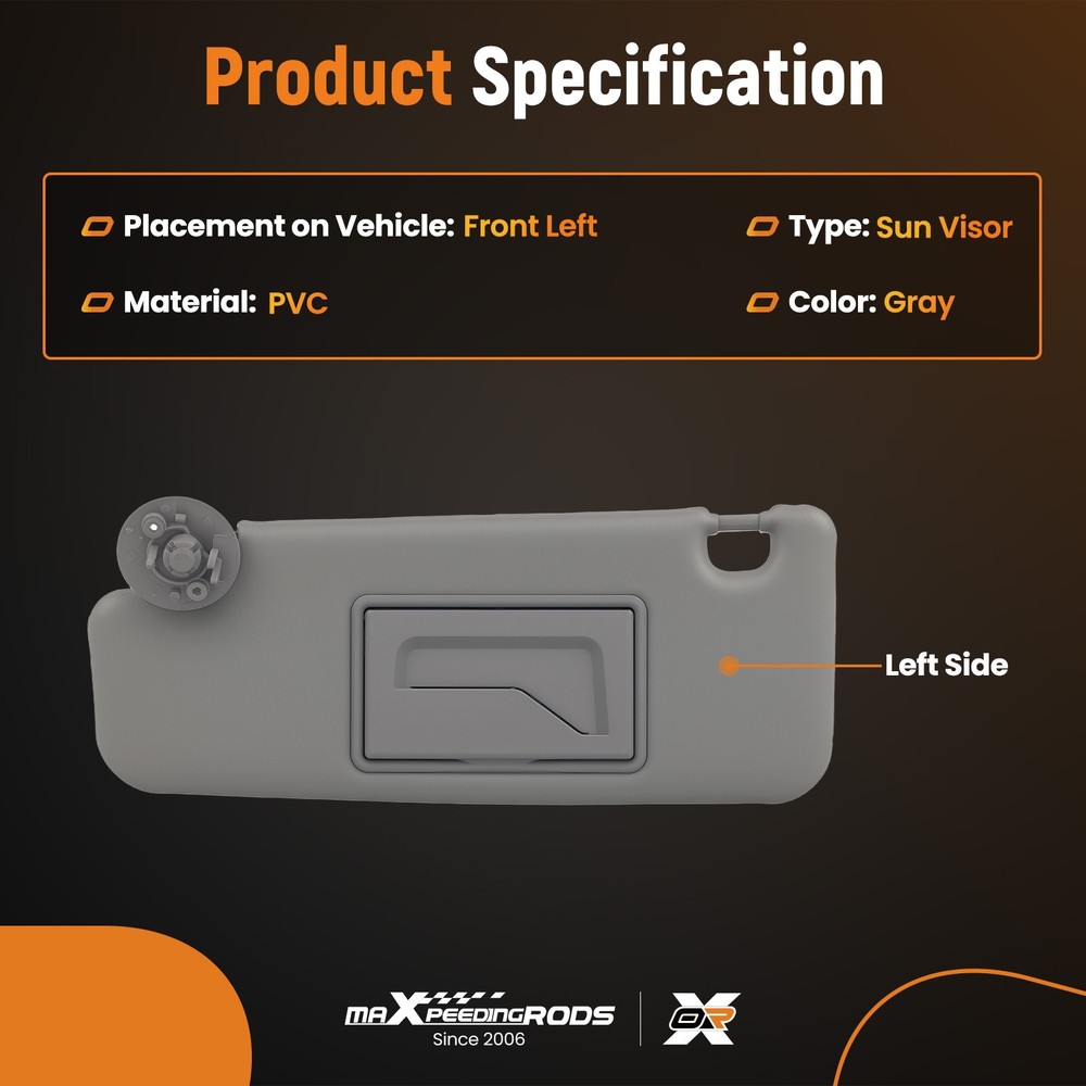 Front Driver Sun Visor for Chevrolet Spark 2011-2022 1902169 Easy Installation