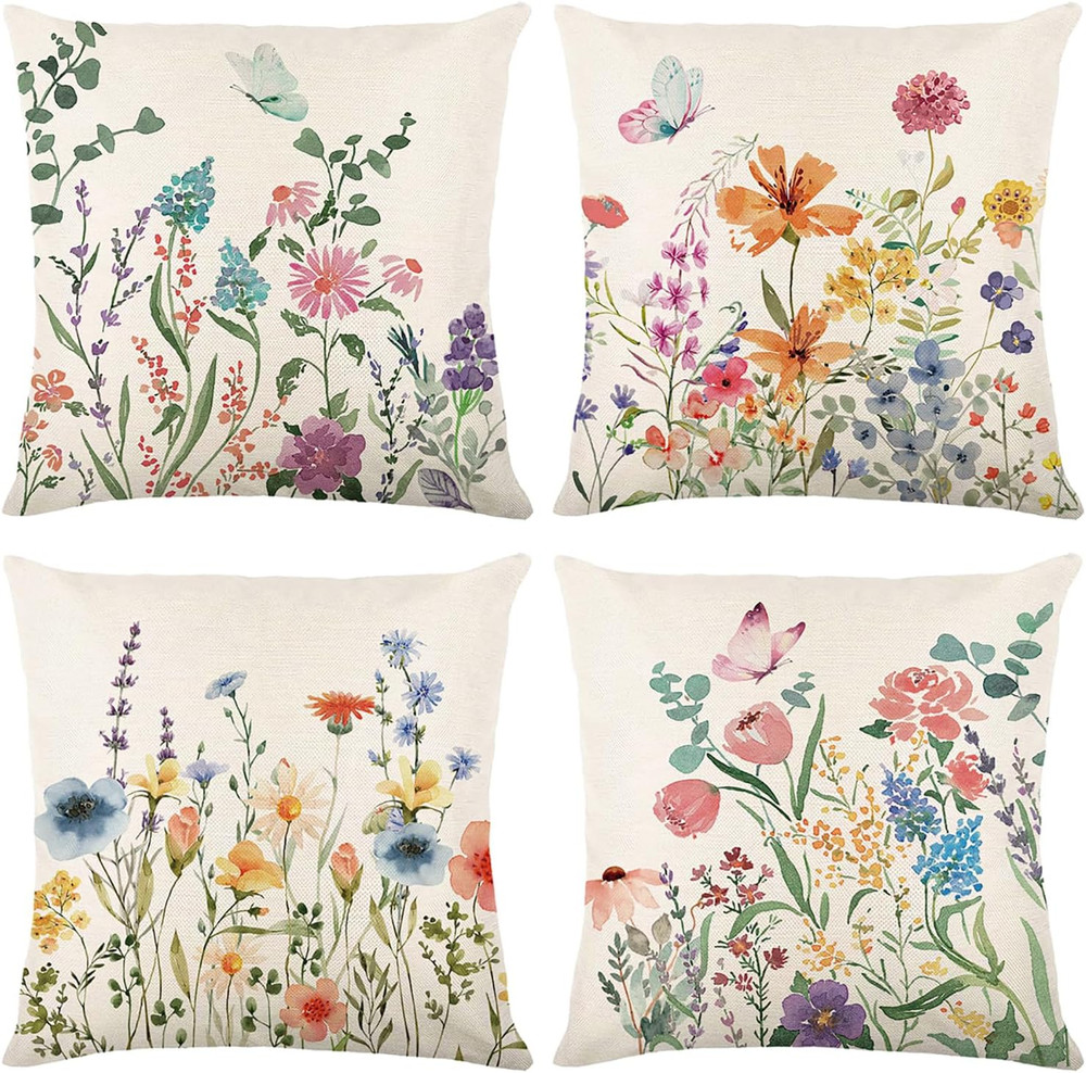 Spring Decorations for Home - Spring Pillow Covers 18x18, Outdoor Pillow Covers