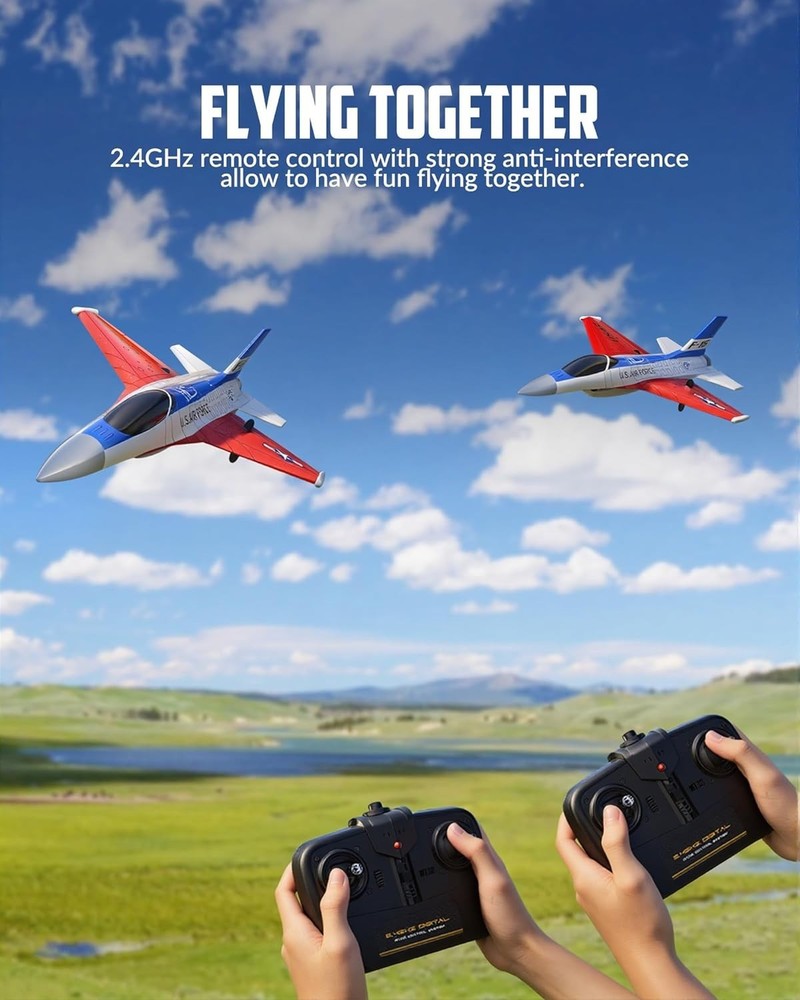 Beginner-Friendly Remote Control F-16 Falcon - 2.4GHz with Extended Flight Time