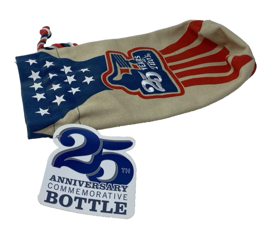 Tito's Vodka 25th Anniversary Embroidered Canvas Drawstring Bottle Bag NWT
