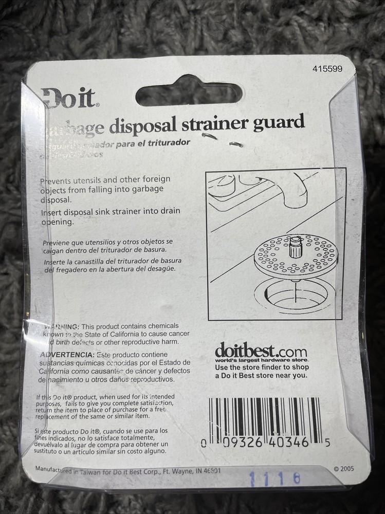 GARBAGE DISPOSAL STRAINER GUARD - White, Do It 415599