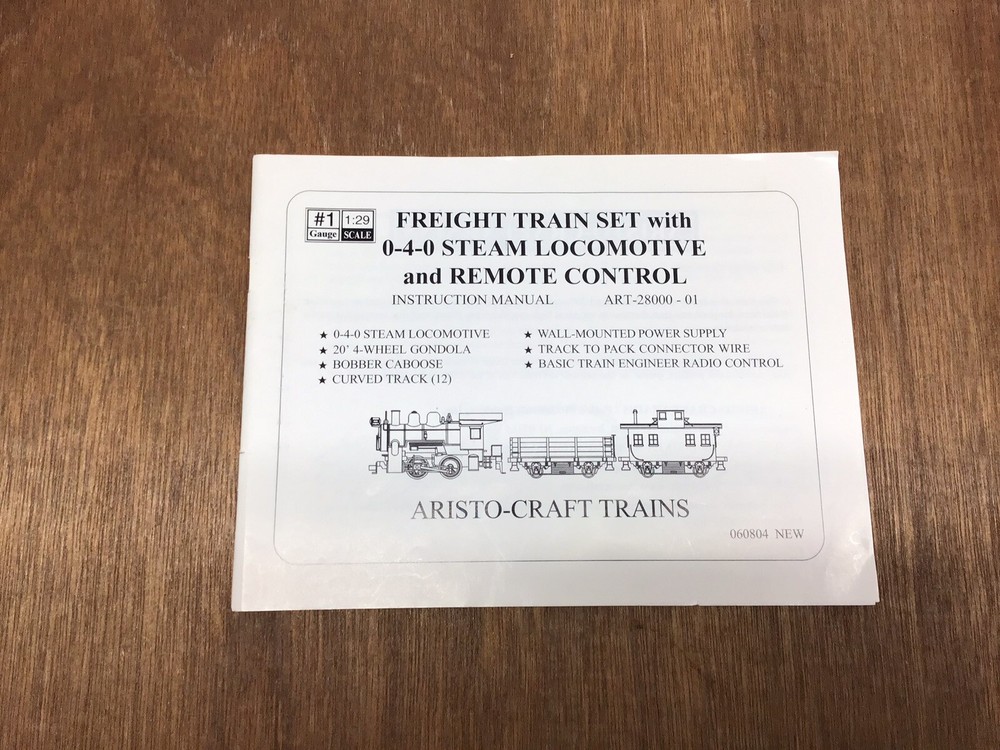 Aristocraft Freight Train Set Instructions Manual.