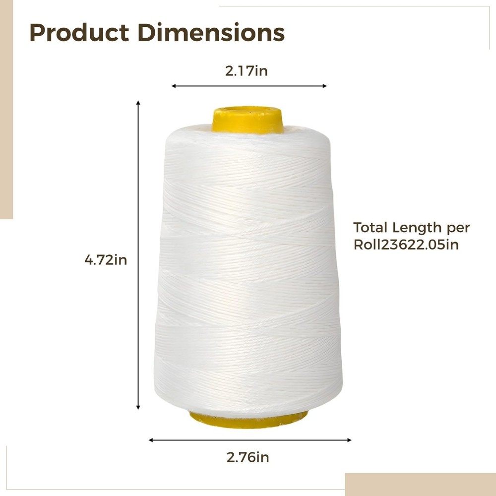 6 Strands Sewing ThreadHeavy Duty Sewing Thread 656.2 Yards EachPolyester Thr...