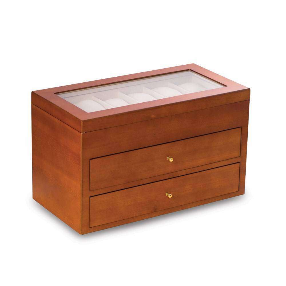 Matte Cherry Finish Wood 36-Watch Case