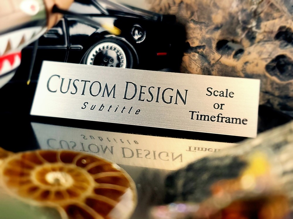 "CUSTOM" DISPLAY NAMEPLATE - EXHIBIT ARTIFACT LABEL - MUSEUM QUALITY