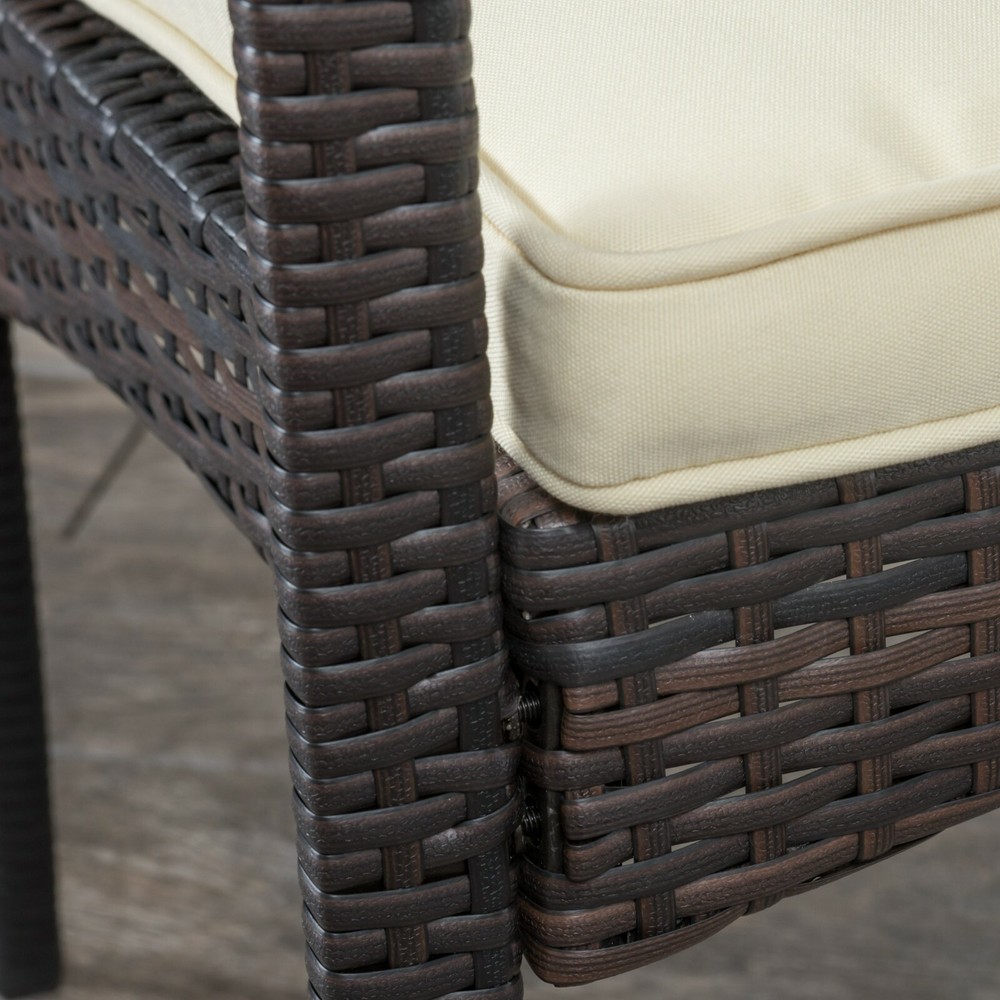 Carmela Outdoor 5pc Multibrown Wicker Dining Set
