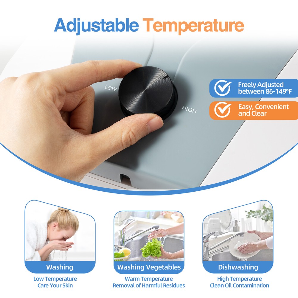 2Gal Electric Mini Tank Hot Water Heater 1.5KW Shower Compact Storage 86-149 °F