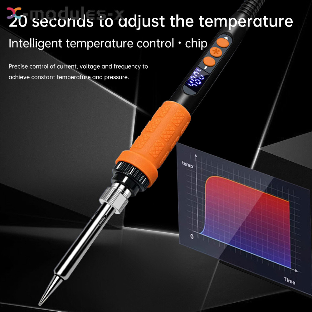 90W Internal Thermal Temperature Adjustable Electric Solder Iron + Iron Tip Set