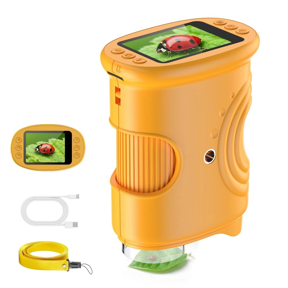 1000x Kids Digital Microscope Handheld Portable with 2.0 Inch IPS Screen Camera