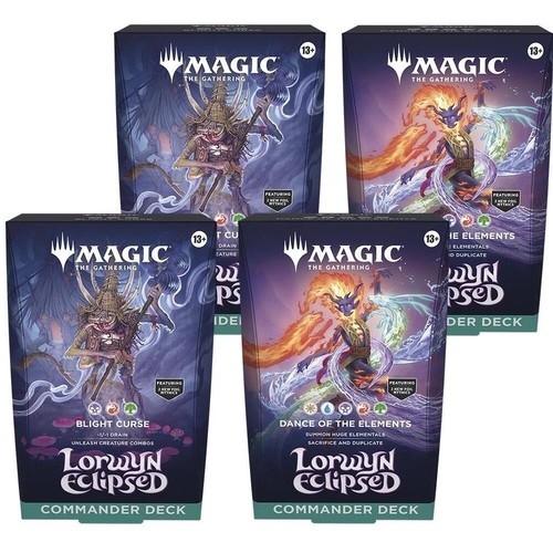 Magic the Gathering Lorwyn Eclipsed COMMANDER DECK CASE 4x set display