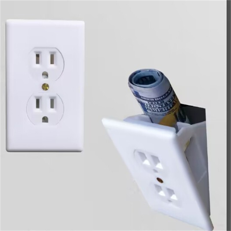 Durable Wall Socket Safe Secret Storage Container For Key And Money Storage