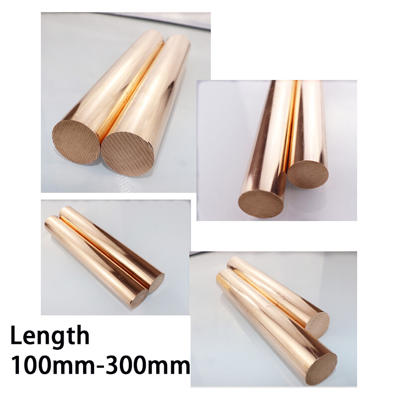 Copper Round Rod Solid Bar Length 100mm-300mm Dia 12mm-50mm Multiple Sizes