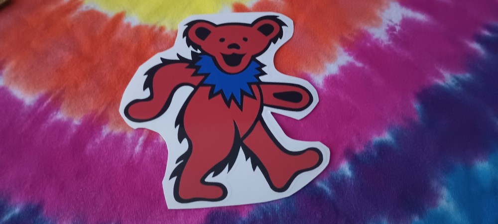 Grateful Dead Red Dancing Bear 5 Inch Window Sticker