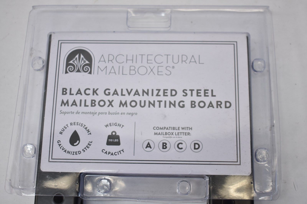 Architectural Mailboxes Black Galvanized Steel Mailbox Mounting Board 4" x 4"