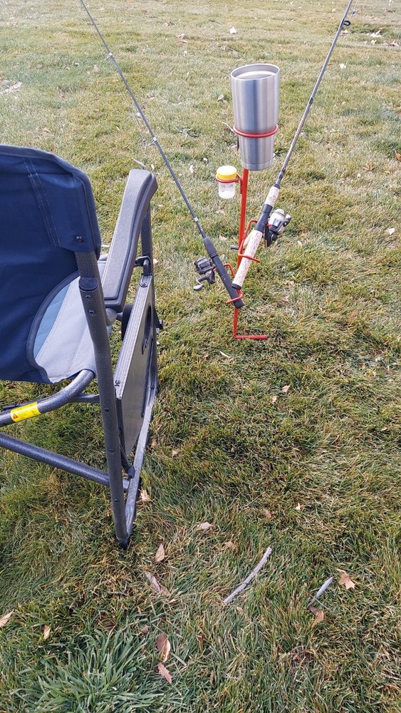 Fishing Pole Holder With Accessories