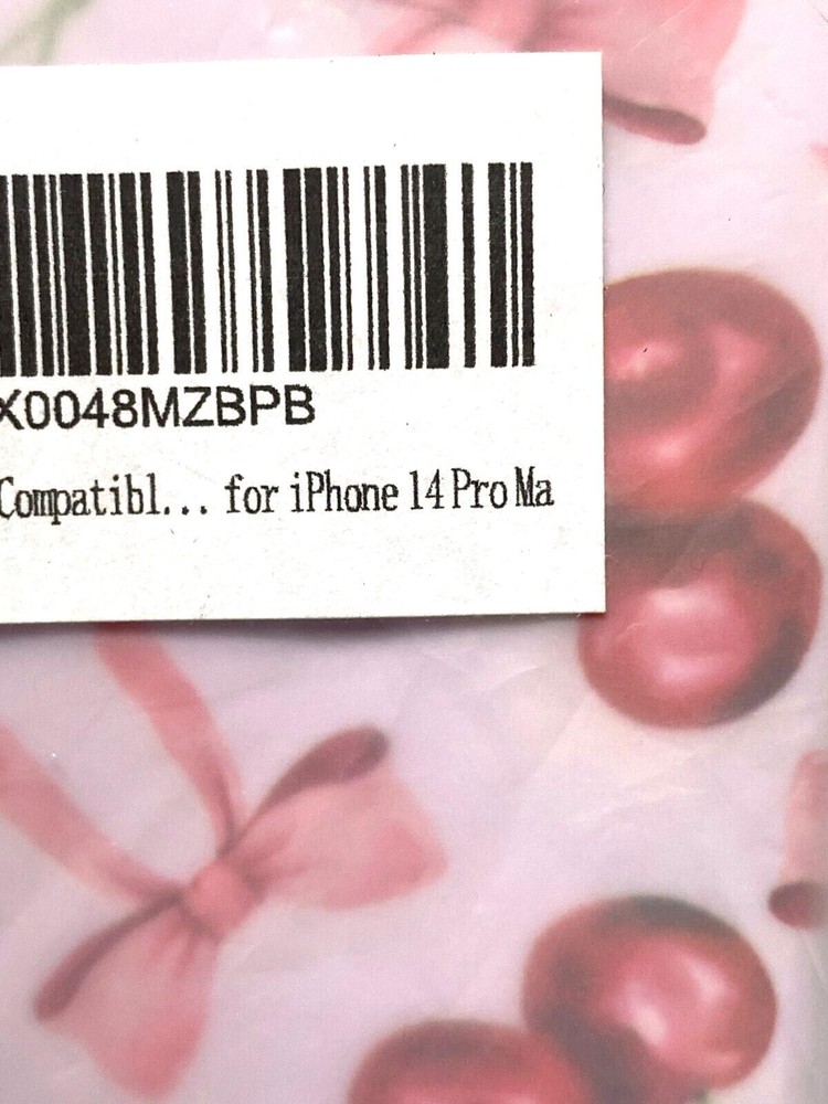 iPhone 14 Pro Max Phone Case Pink Cherry Bows NEW