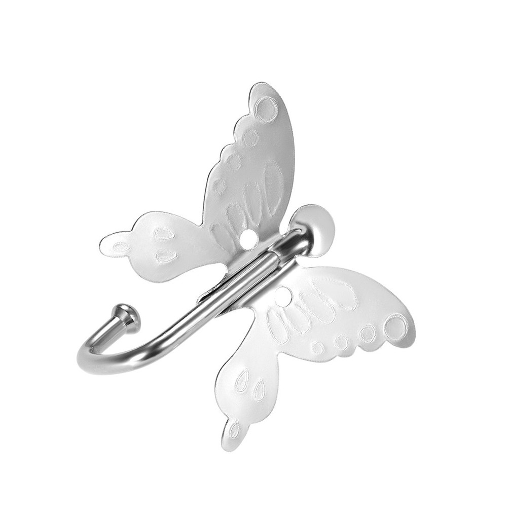 10pcs Wall Mounted Bathrobe Single Hooks Clothes Hanger Zinc Alloy Silver