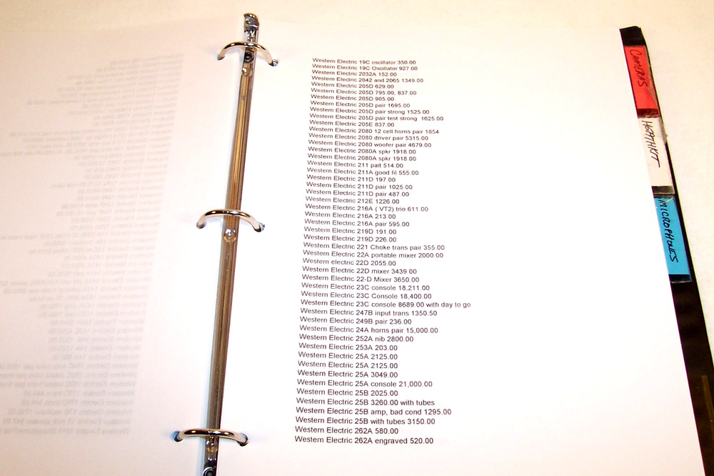 Massive ANTIQUE & HIGH END AUDIO PRICING MANUAL