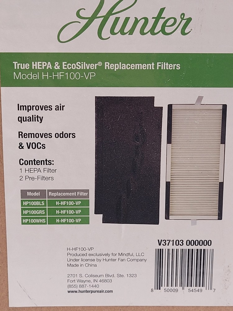 True HEPA Replacement Filter Compatible Hunter H-HF100-VP Medium Tower
