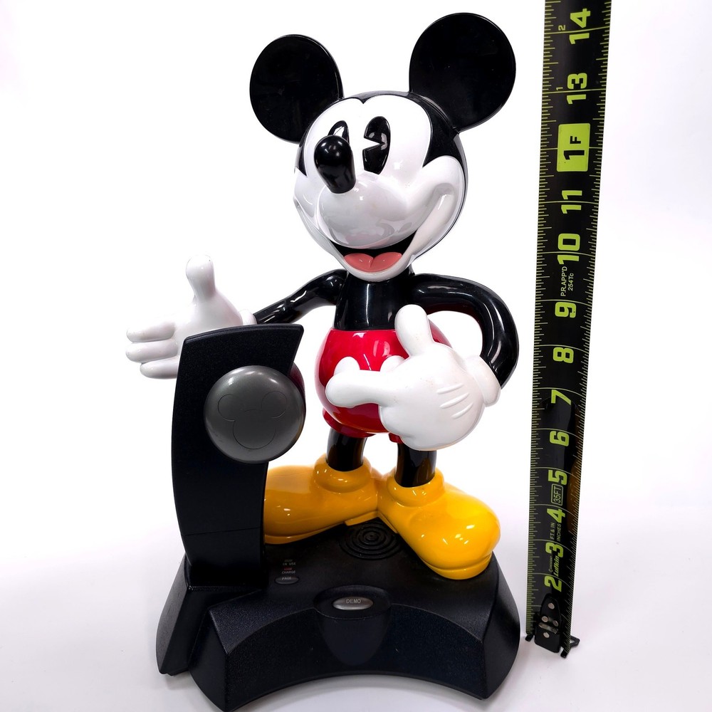 Vintage Mickey Mouse Animated Talking Cordless Phone Untested No Cord
