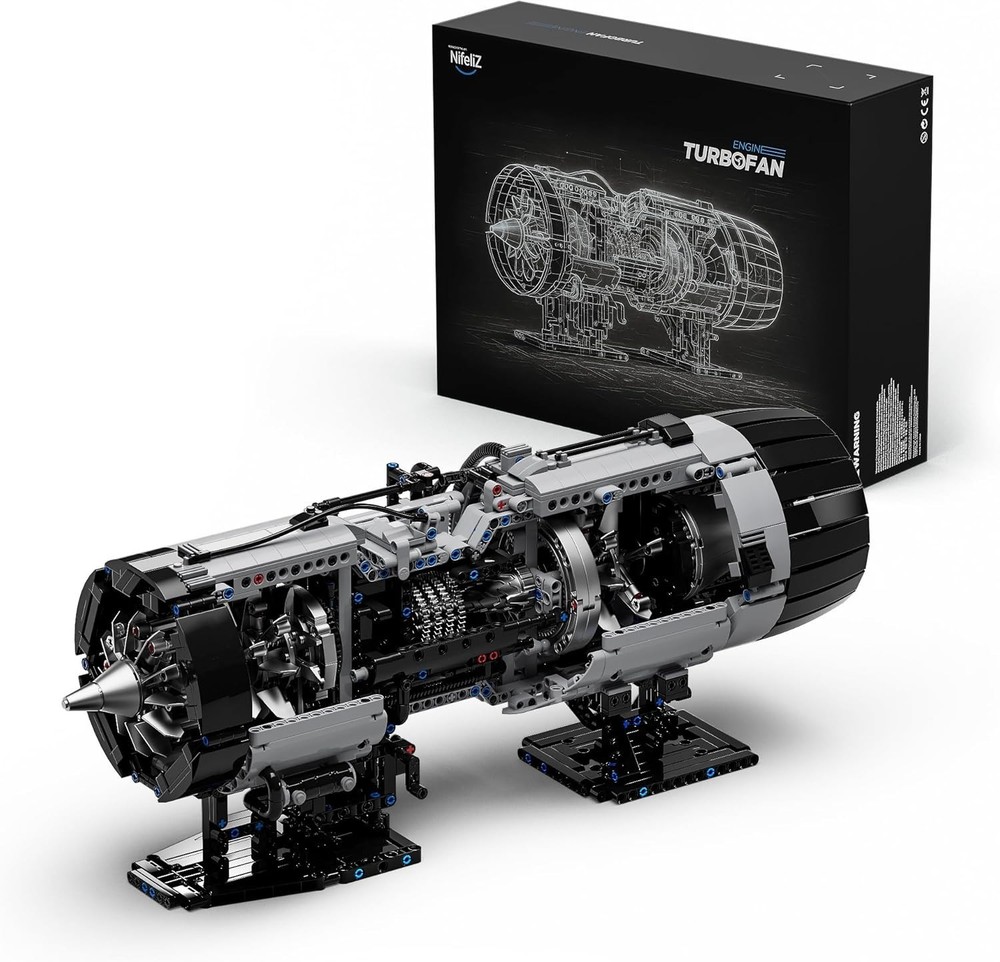 Nifeliz 2216 Piece Turbofan Engine Model - Engineering Display Piece for Adults