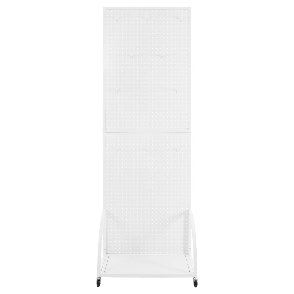 Durable Mobile Pegboard Display Stand with Wheels for Retail & Tools