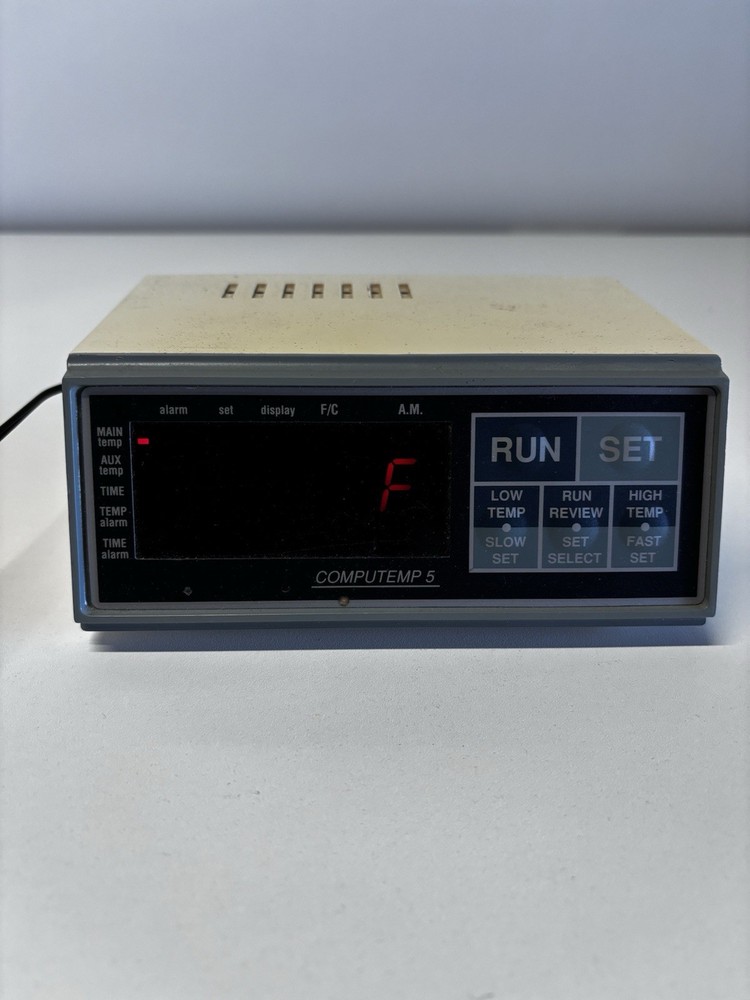 Rodco Computemp 5 Temperature Alarm Controller – Powers On – Untested No Probe