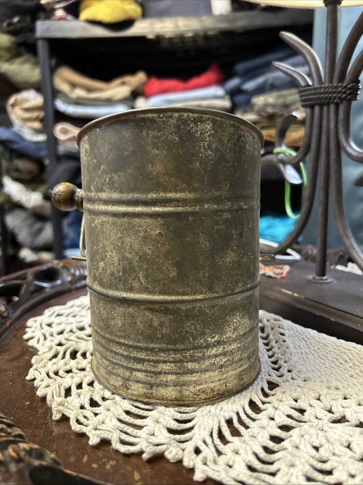 Antique 1 Cup Metal Flour Sifter